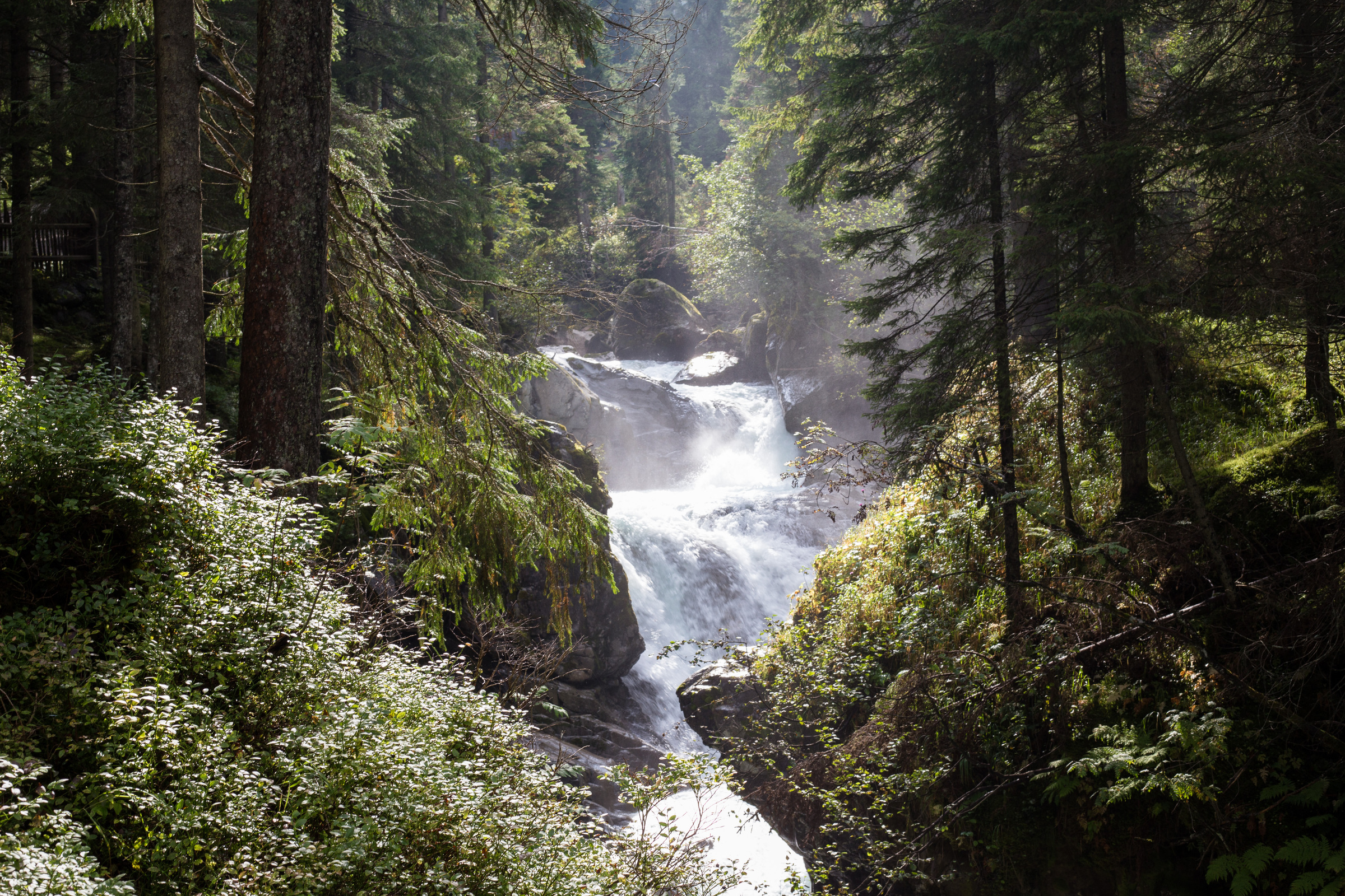 Wasserfall am Wilde Wasser Weg im Stubaital