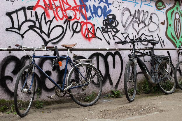 Graffiti und Fahrräder in Berlin