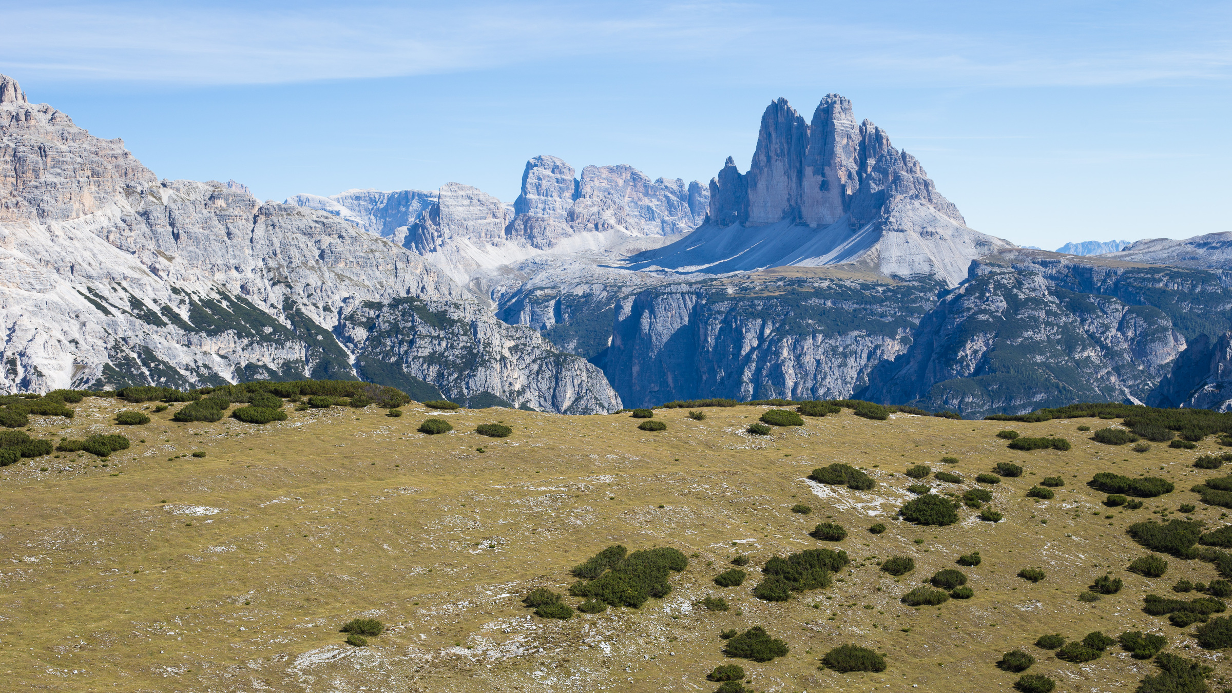 Blick zu den Drei Zinnen vom Dürrenstein