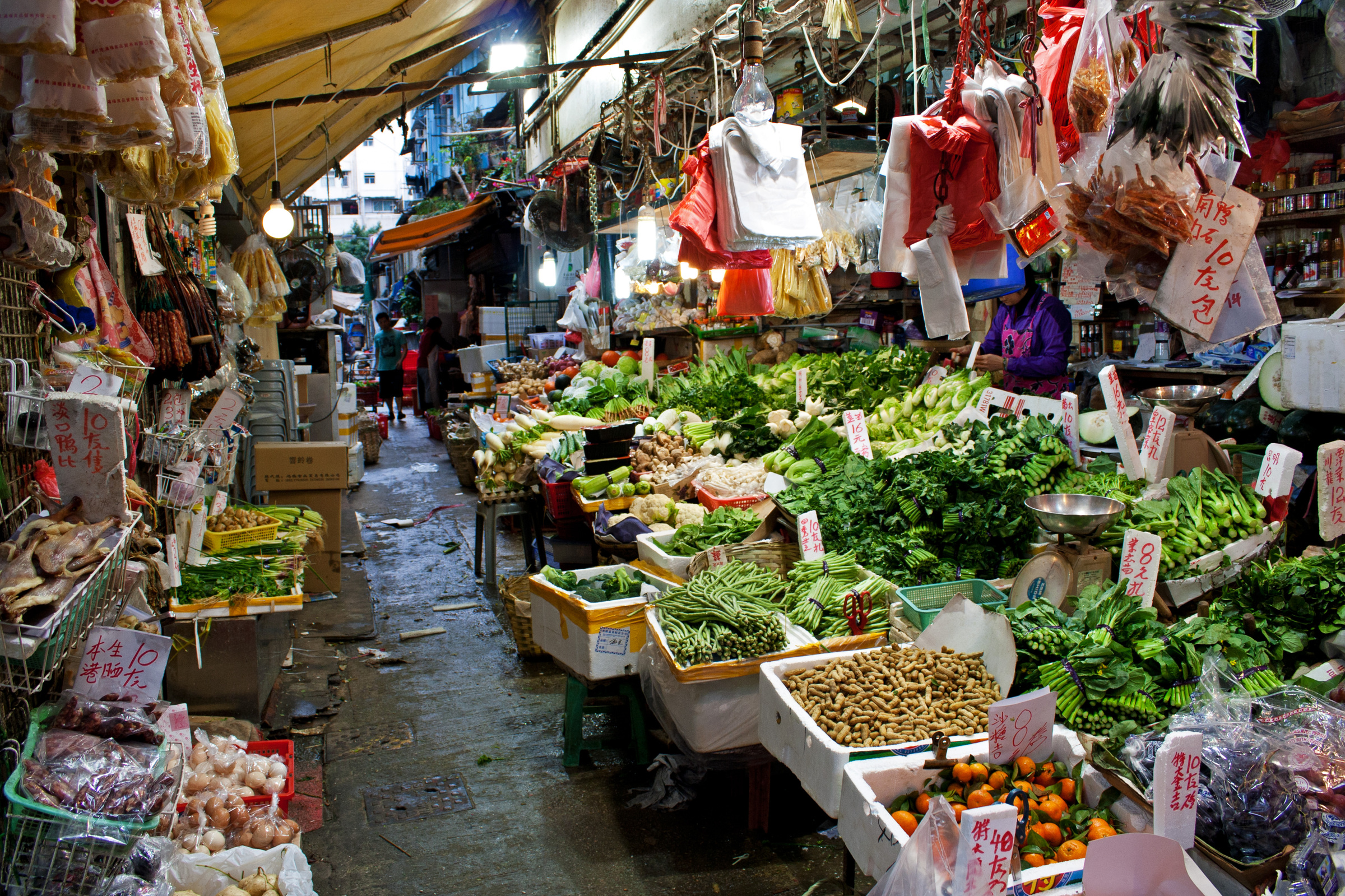 Gemüsestand in Hongkong