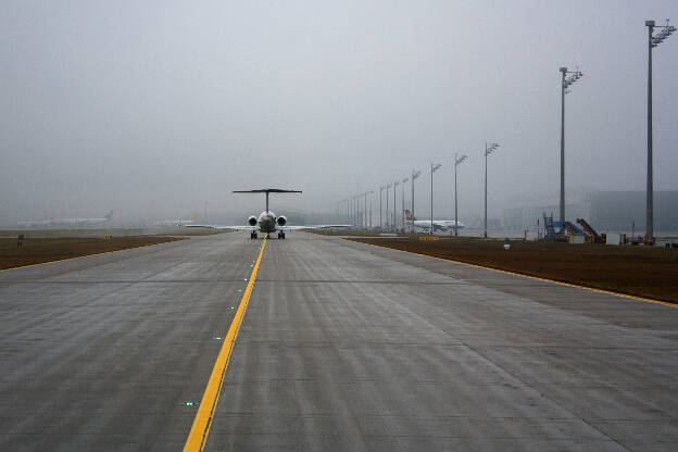 Auf dem Weg zum Abflug