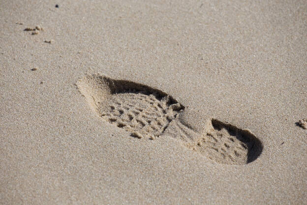 Fussabdruck am Strand